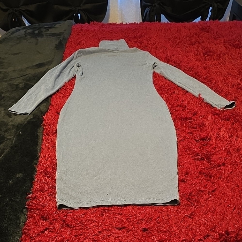 SHEIN Gray Long Sleeve Turtleneck Dress